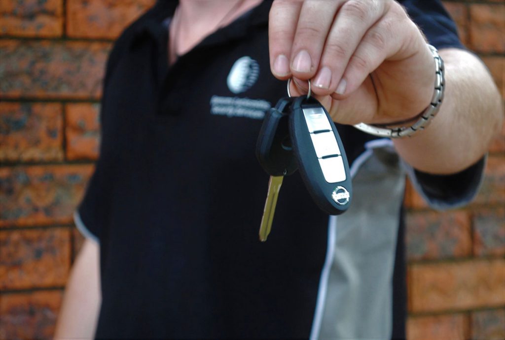 Man holding keys